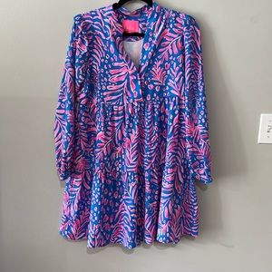 Lilly Pulitzer Pink and Blue Tiered Dress